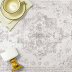 Vintage Taupe Rugs Living Room Washable Non Slip