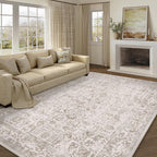 Vintage Taupe Rugs Living Room Washable Non Slip