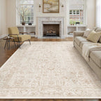 Vintage Taupe Rugs Living Room Washable Non Slip