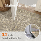 Vintage Taupe Rugs Living Room Washable Non Slip