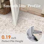 Vintage Taupe Rugs Living Room Washable Non Slip
