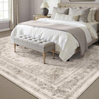 Vintage Taupe Rugs Living Room Washable Non Slip
