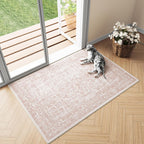 Vintage Taupe Rugs Living Room Washable Non Slip