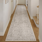 Vintage Taupe Rugs Living Room Washable Non Slip