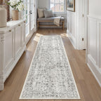 Vintage Taupe Rugs Living Room Washable Non Slip