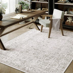 Vintage Taupe Rugs Living Room Washable Non Slip