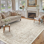 Vintage Taupe Rugs Living Room Washable Non Slip