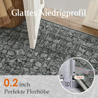 Vintage Taupe Rugs Living Room Washable Non Slip