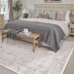 Vintage Taupe Rugs Living Room Washable Non Slip