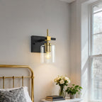 Vintage Wall Sconce Glass Shade Lamp with 12 (2 Pack)