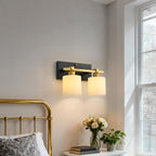 Vintage Wall Sconce Glass Shade Lamp with 12 (2 Pack)