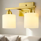 Vintage Wall Sconce Glass Shade Lamp with 12 (2 Pack)