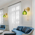 Vintage Wall Sconce Glass Shade Lamp with 12 (2 Pack)