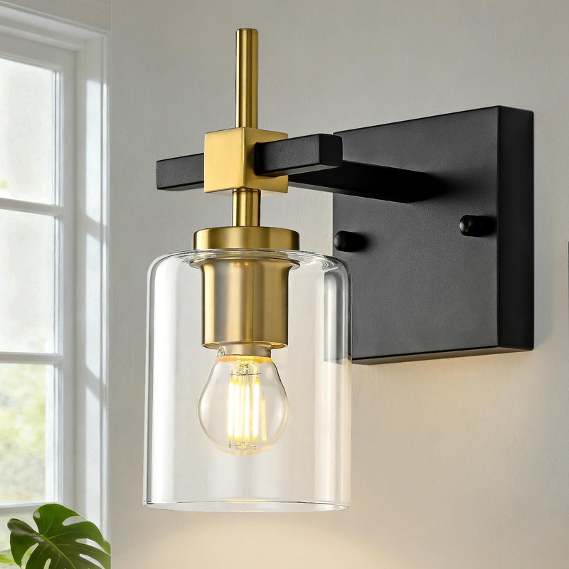 Vintage Wall Sconce Glass Shade Lamp with 12 (2 Pack)