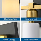Vintage Wall Sconce Glass Shade Lamp with 12 (2 Pack)