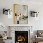 Vintage Wall Sconce Glass Shade Lamp with 12 (2 Pack)