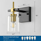 Vintage Wall Sconce Glass Shade Lamp with 12 (2 Pack)