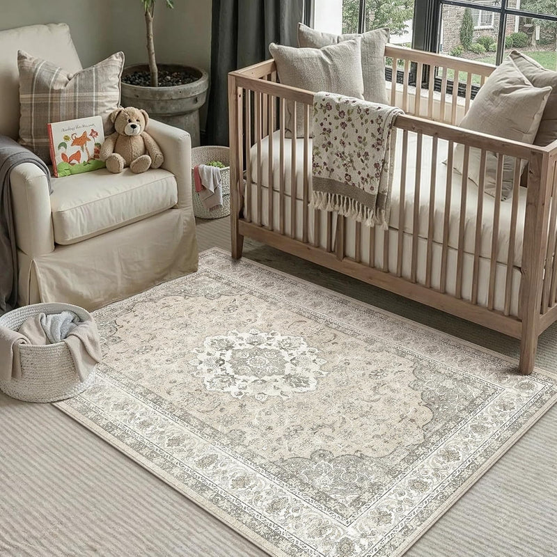 Vintage Washable Large Rugs Living Room Area Rug