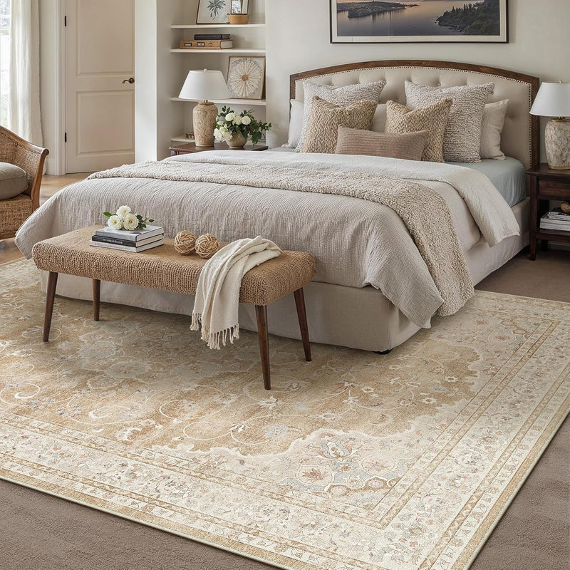Vintage Washable Large Rugs Living Room Area