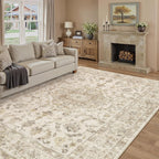 Vintage Washable Large Rugs Living Room Area