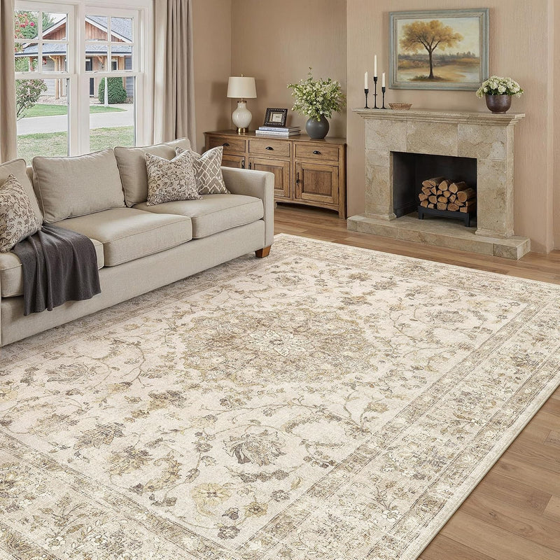 Vintage Washable Large Rugs Living Room Area