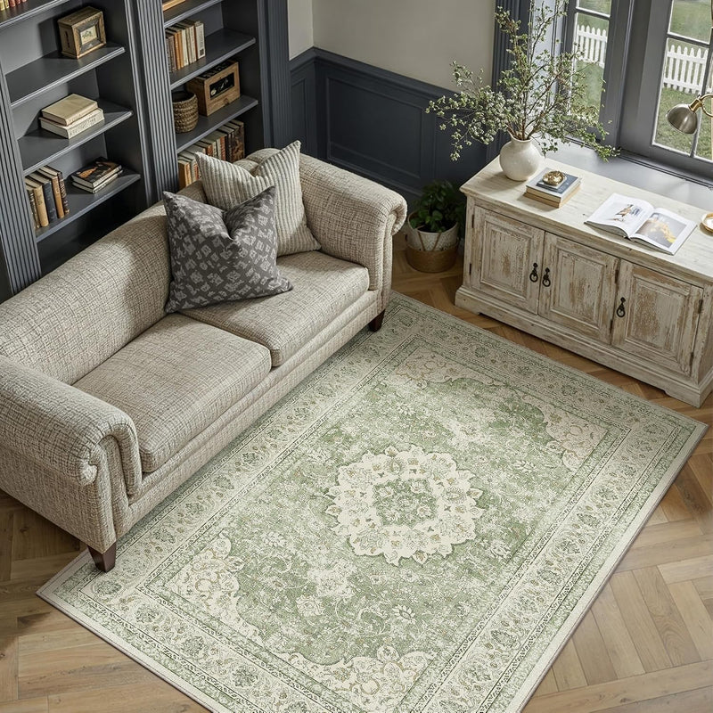 Vintage Washable Large Rugs Living Room Area Rug
