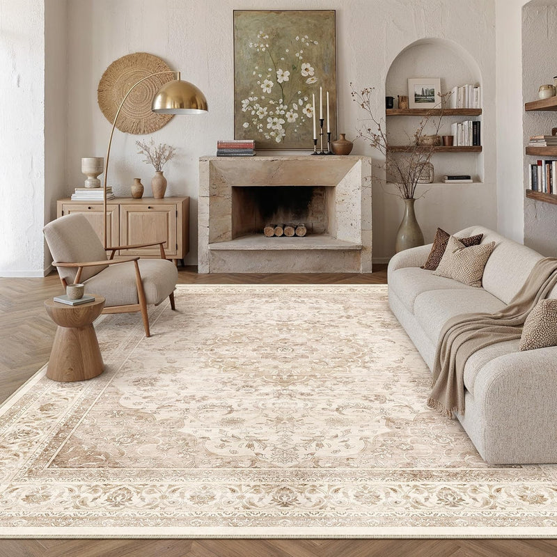 Vintage Washable Large Rugs Living Room Area
