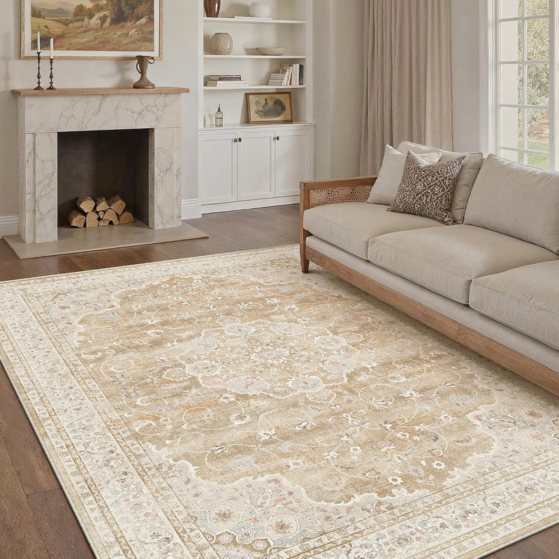 Vintage Washable Large Rugs Living Room Area