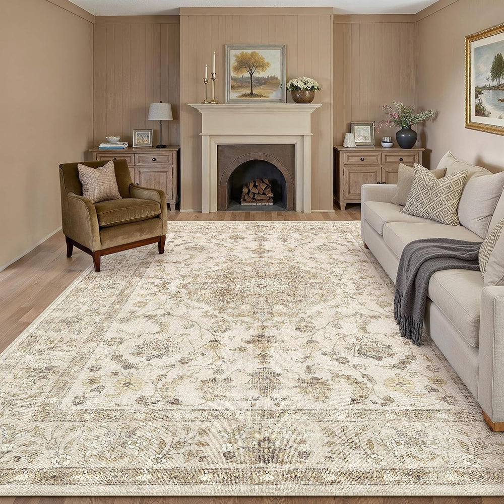 Vintage Washable Large Rugs Living Room Area