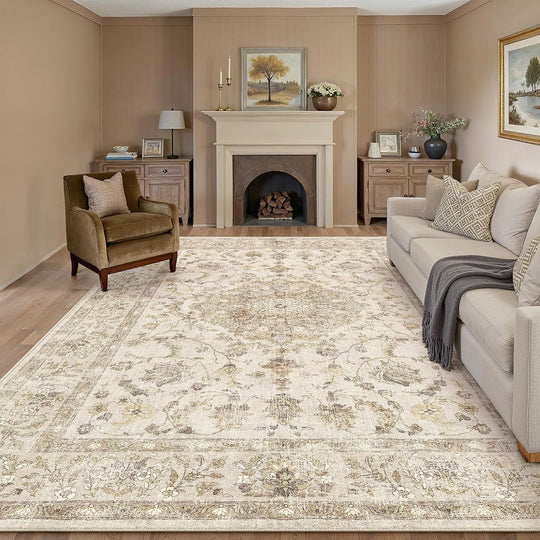 Vintage Washable Large Rugs Living Room Area