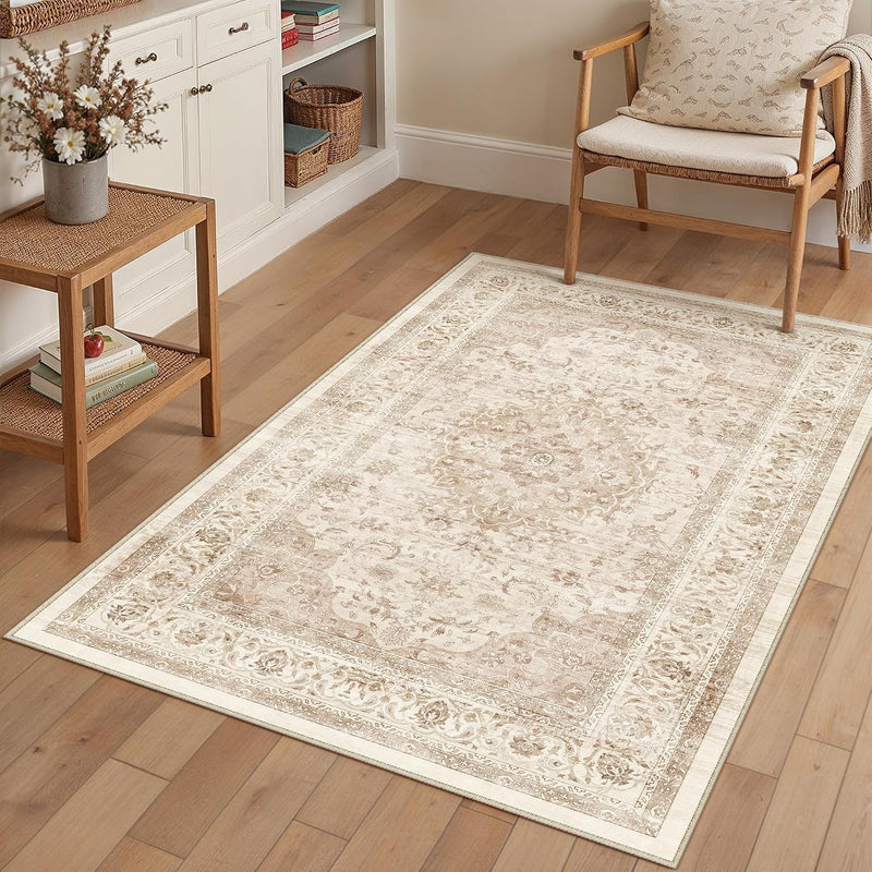 Vintage Washable Large Rugs Living Room Area