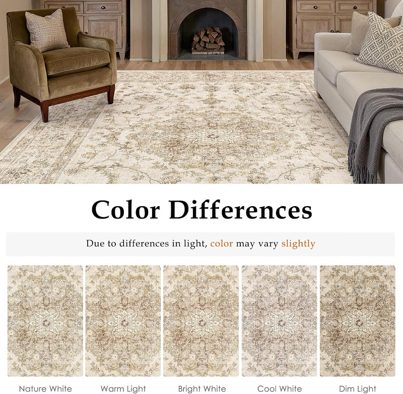 Vintage Washable Large Rugs Living Room Area