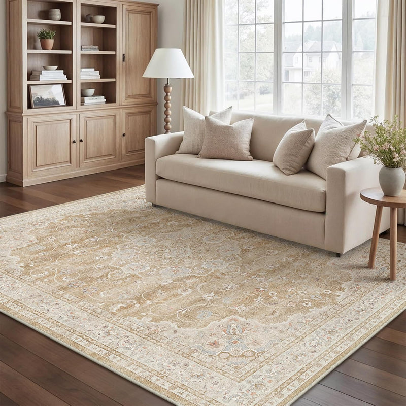 Vintage Washable Large Rugs Living Room Area
