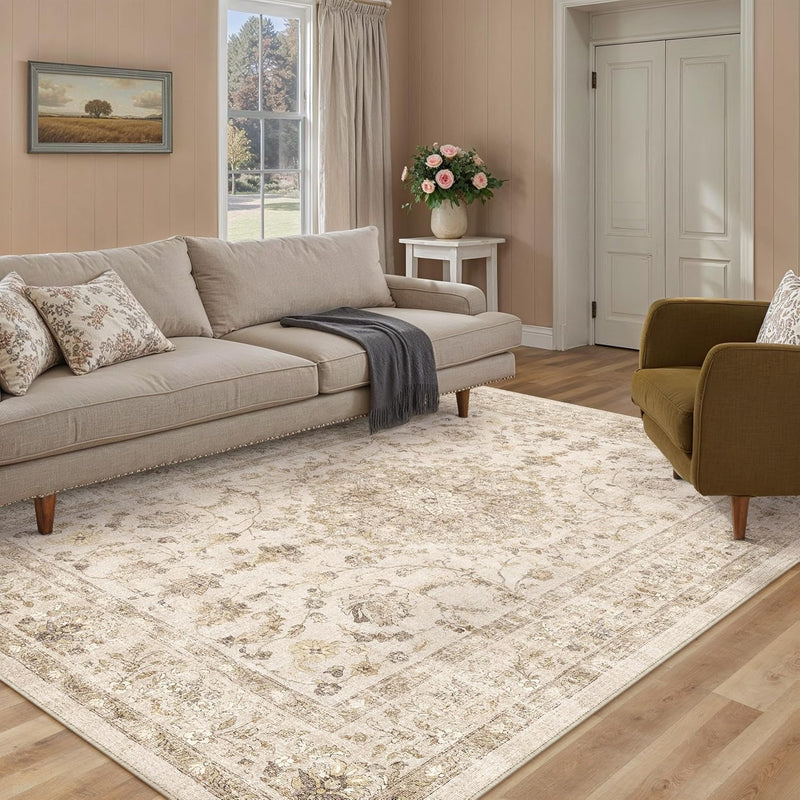Vintage Washable Large Rugs Living Room Area Rug