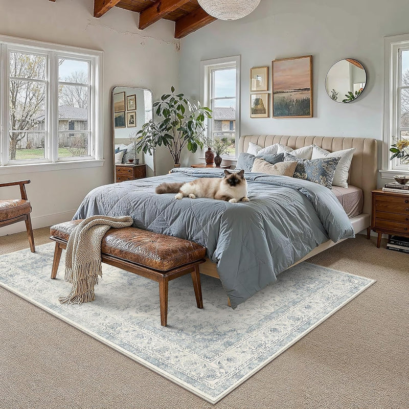 Vintage Washable Large Rugs Living Room Area
