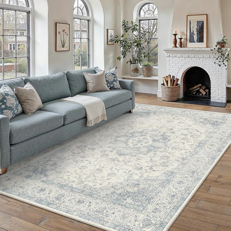 Vintage Washable Large Rugs Living Room Area