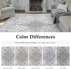 Vintage Washable Large Rugs Living Room Area