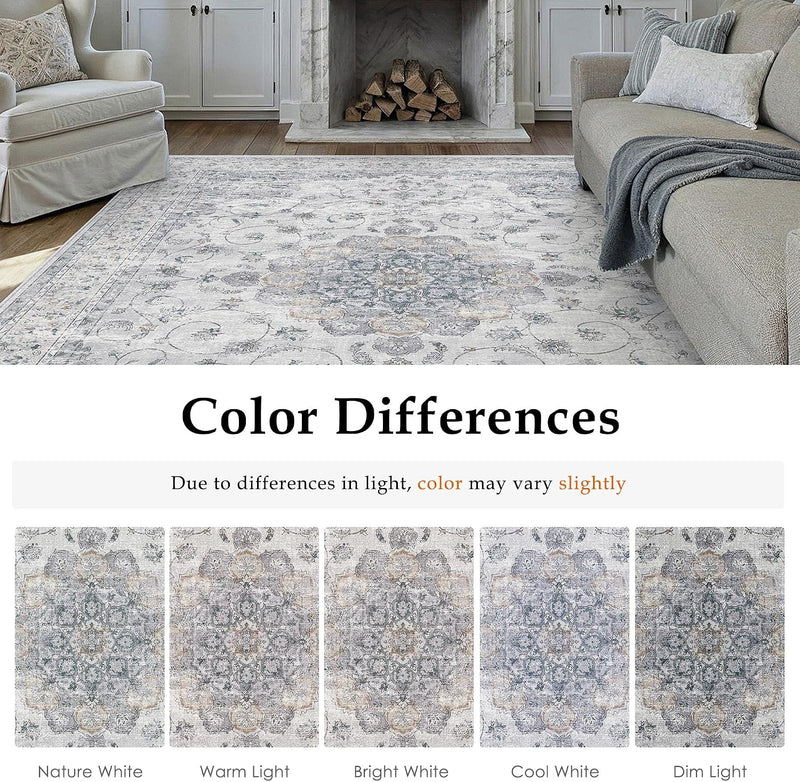Vintage Washable Large Rugs Living Room Area