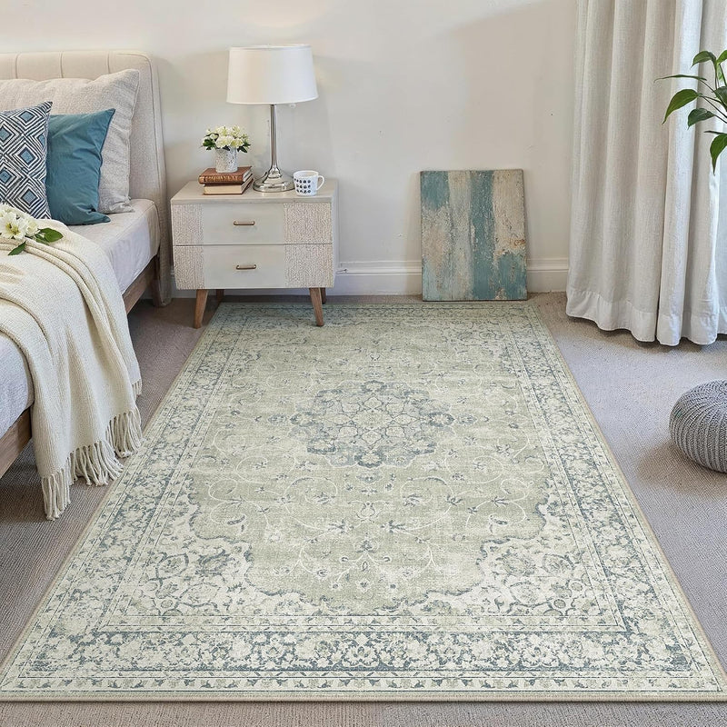 Vintage Washable Large Rugs Living Room Area Rug
