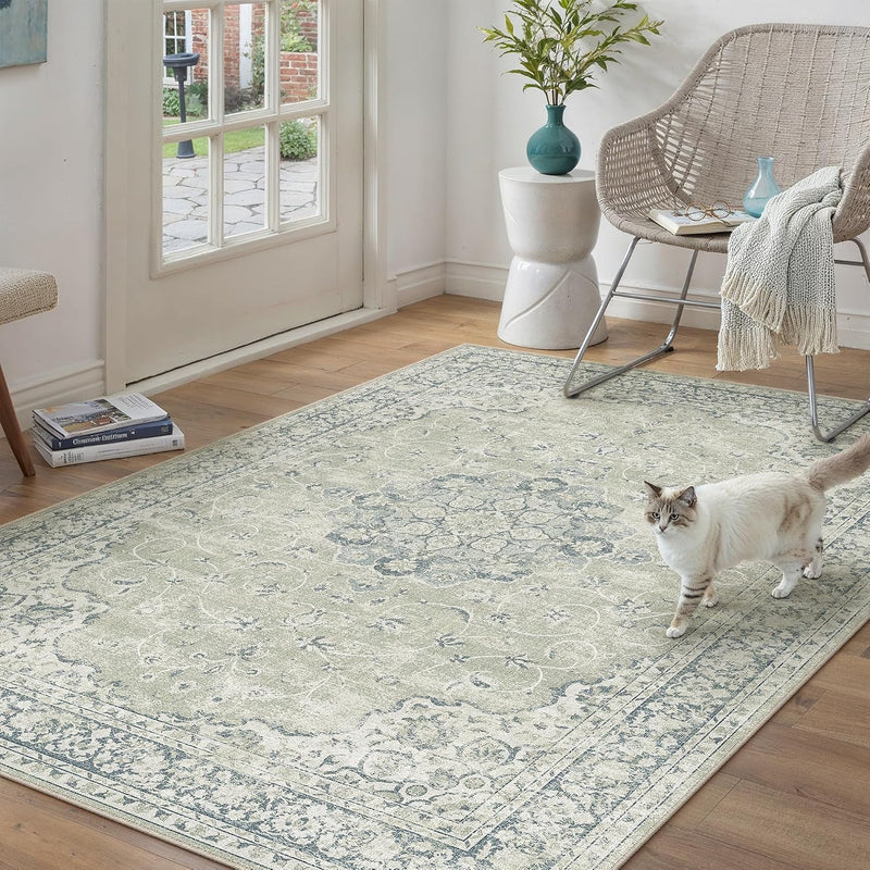 Vintage Washable Large Rugs Living Room Area Rug