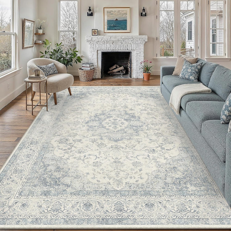 Vintage Washable Large Rugs Living Room Area