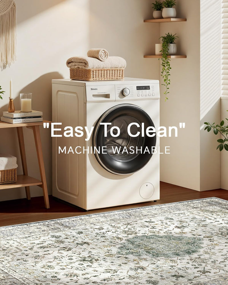 Vintage Washable Area Rug for Bedroom Living