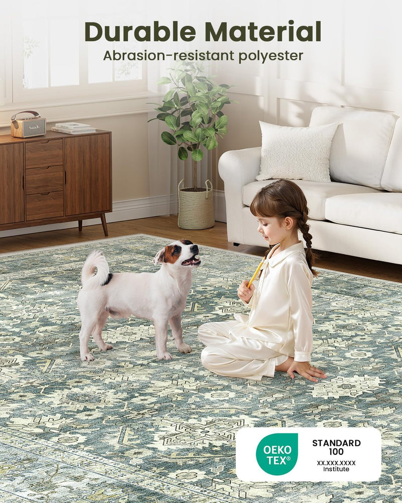 Vintage Washable Area Rug for Bedroom Living