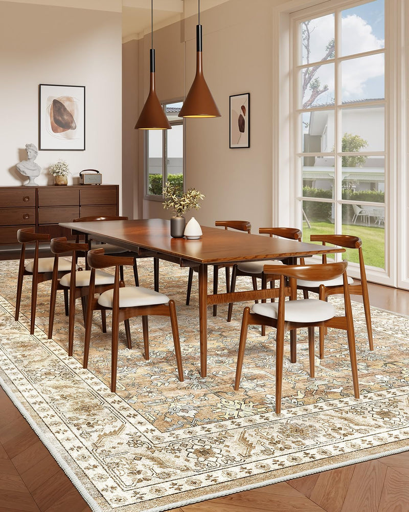 Vintage Washable Area Rug for Bedroom Living