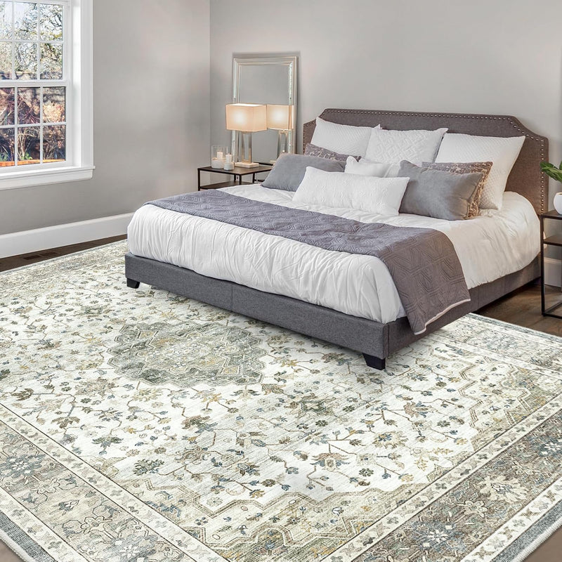 Vintage Washable Area Rug for Bedroom Living