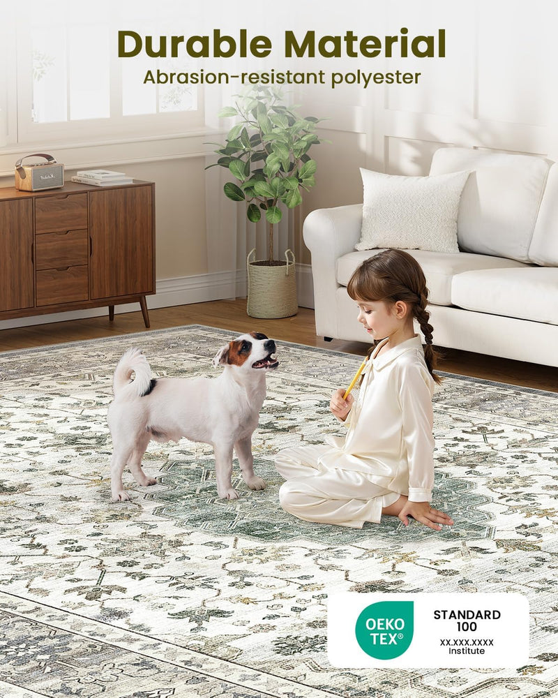 Vintage Washable Area Rug for Bedroom Living
