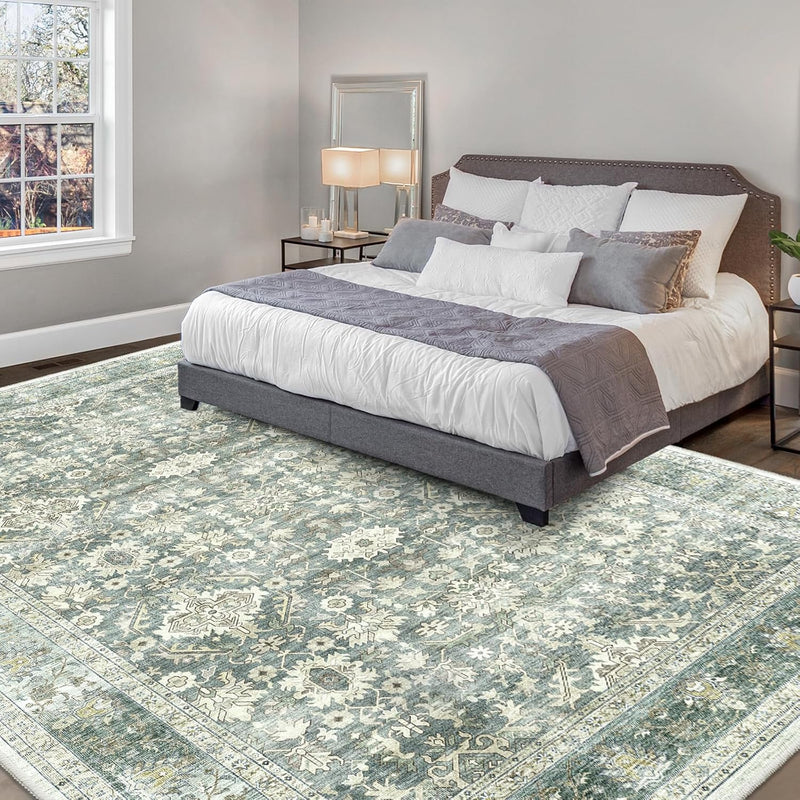 Vintage Washable Area Rug for Bedroom Living