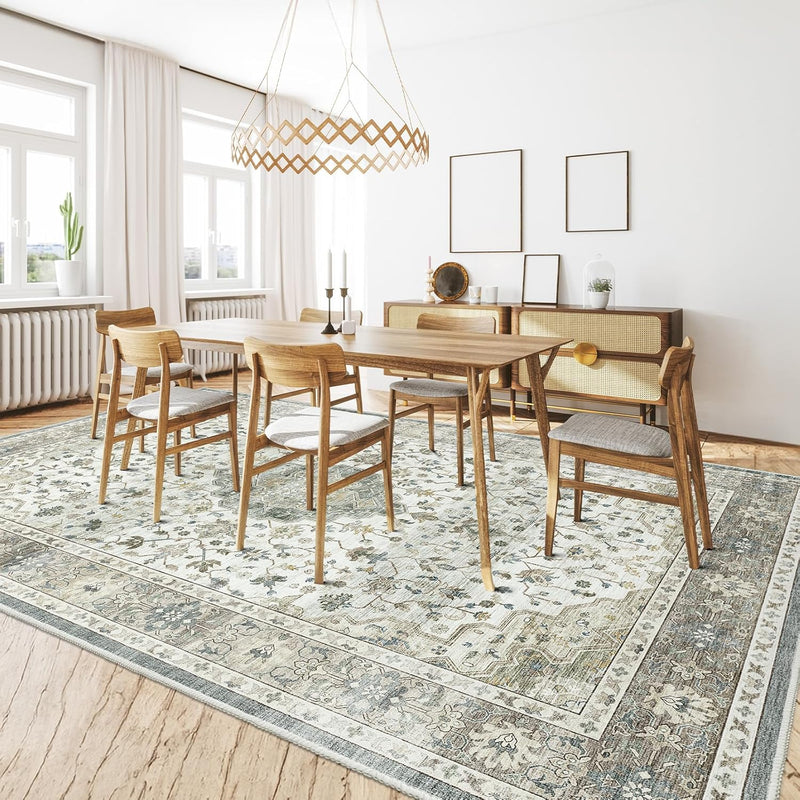 Vintage Washable Area Rug for Bedroom Living