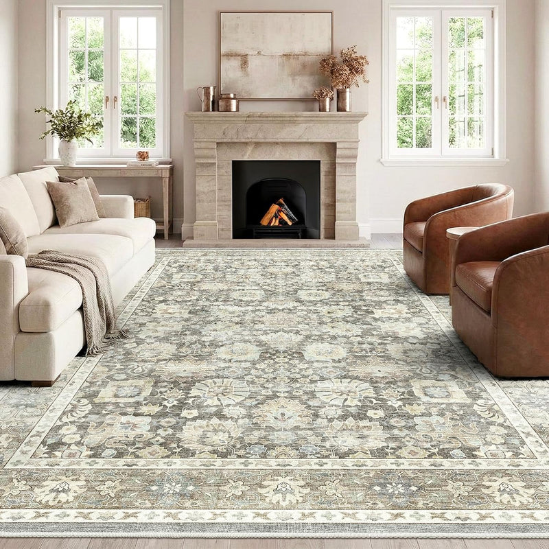 Vintage Washable Area Rug for Bedroom Living