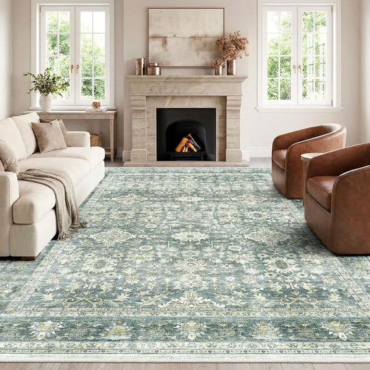 Vintage Washable Rugs for Living Room Area